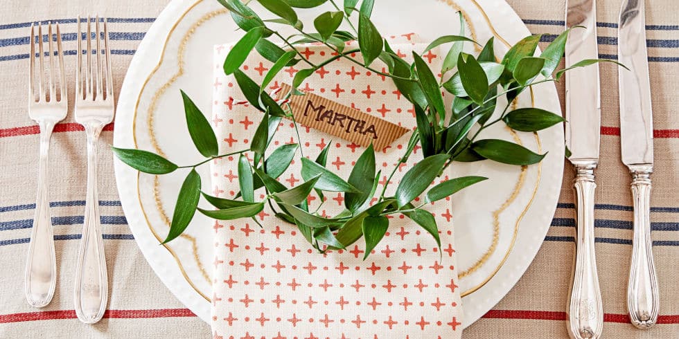 landscape holiday table setting