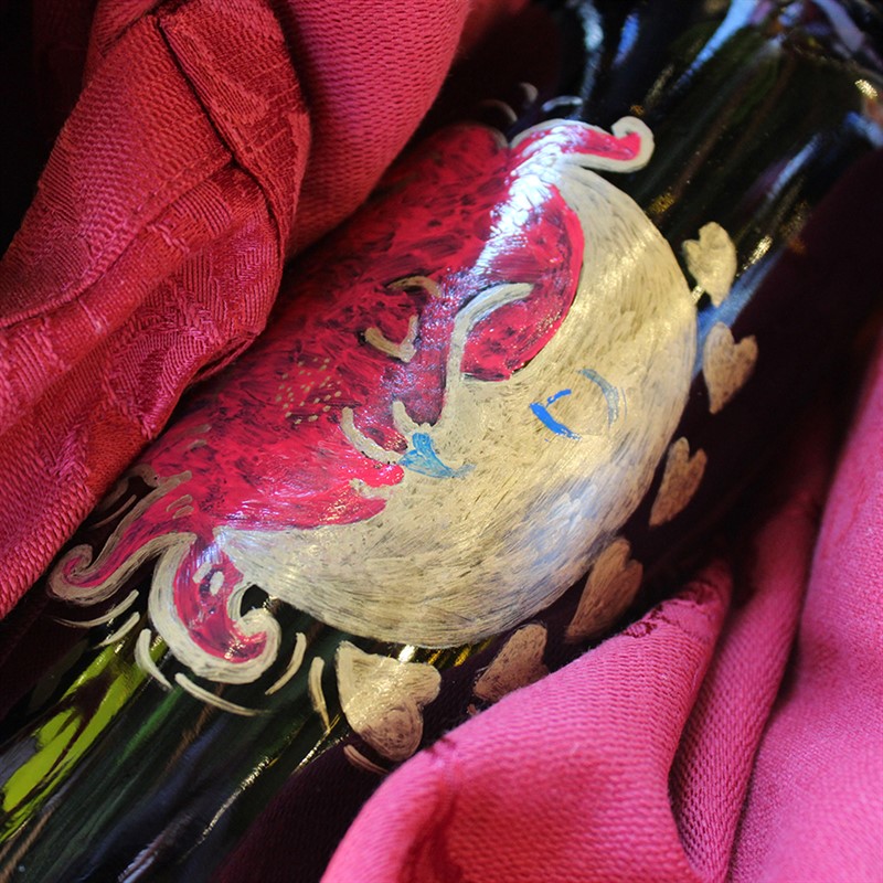 Bottiglia da collezione dipinta a mano per San Valentino