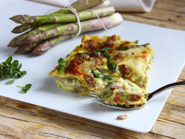 Lasagna with asparagus