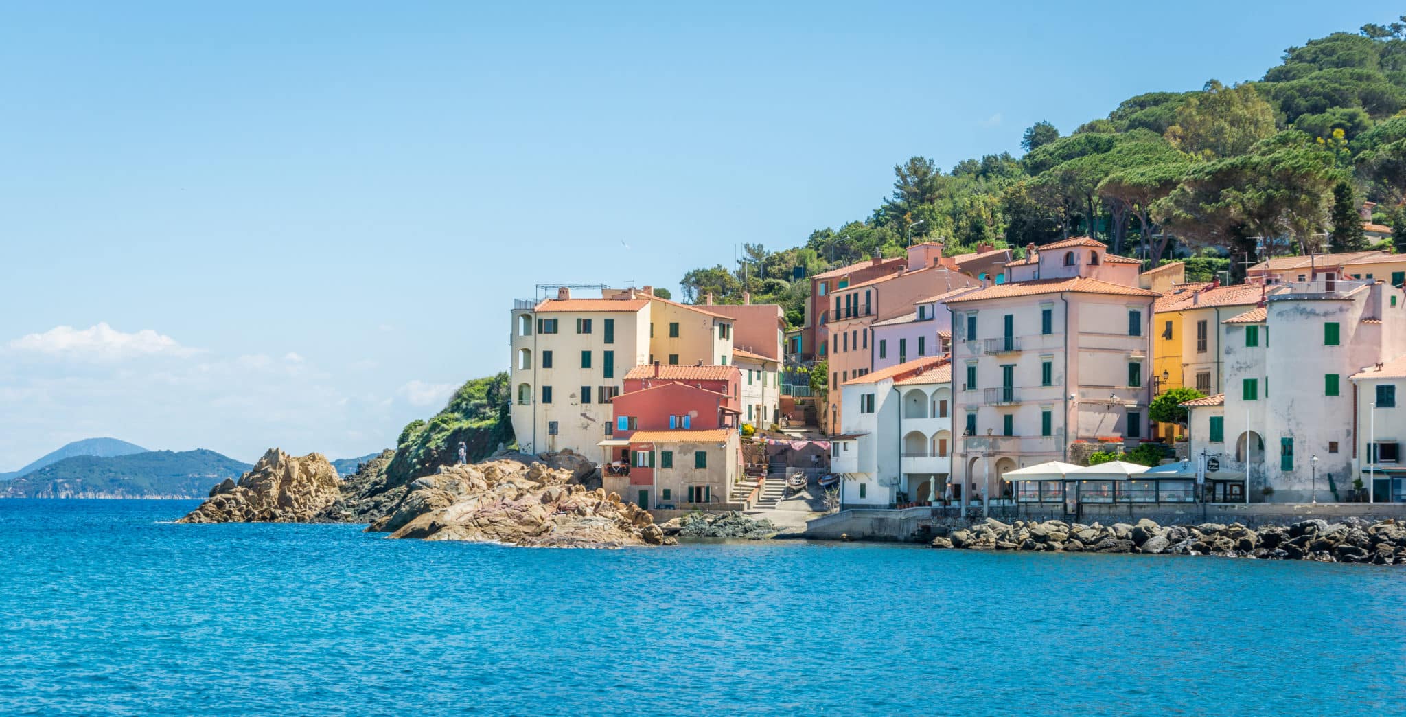 Tuscan archipelago seen from the sea