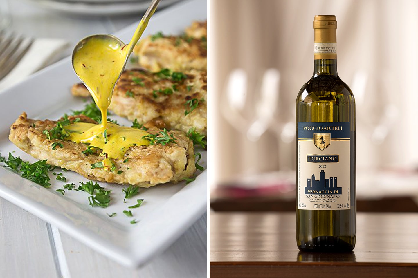 Petto di pollo con salsa al vino bianco e zafferano