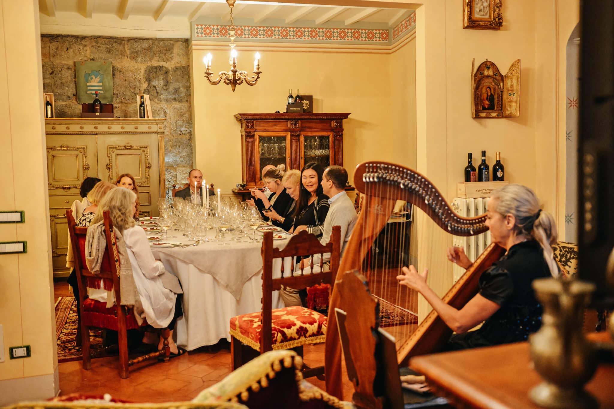 music fills the castle dining room