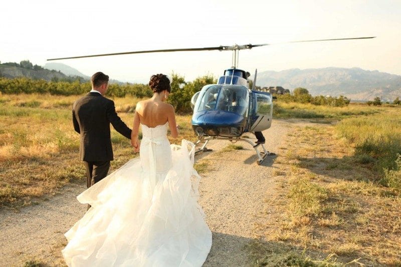 wedding in helicopter helifly