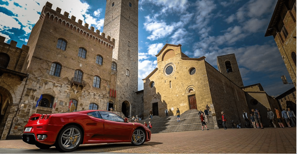 Ferrari into the Castle