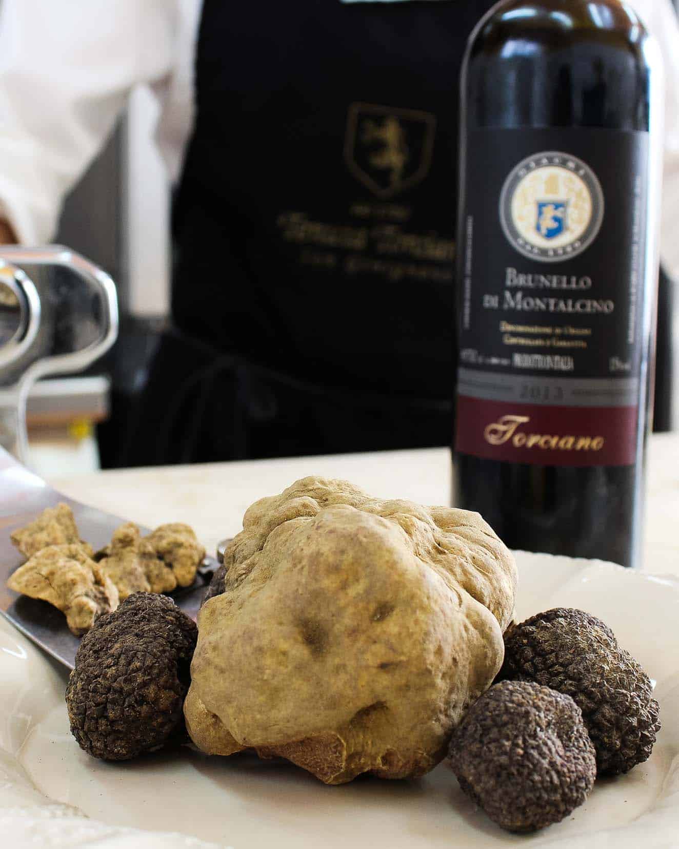Dish cooked with truffle at Tenuta Torciano