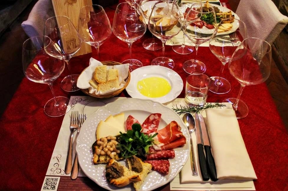 Starters ready for wine tasting