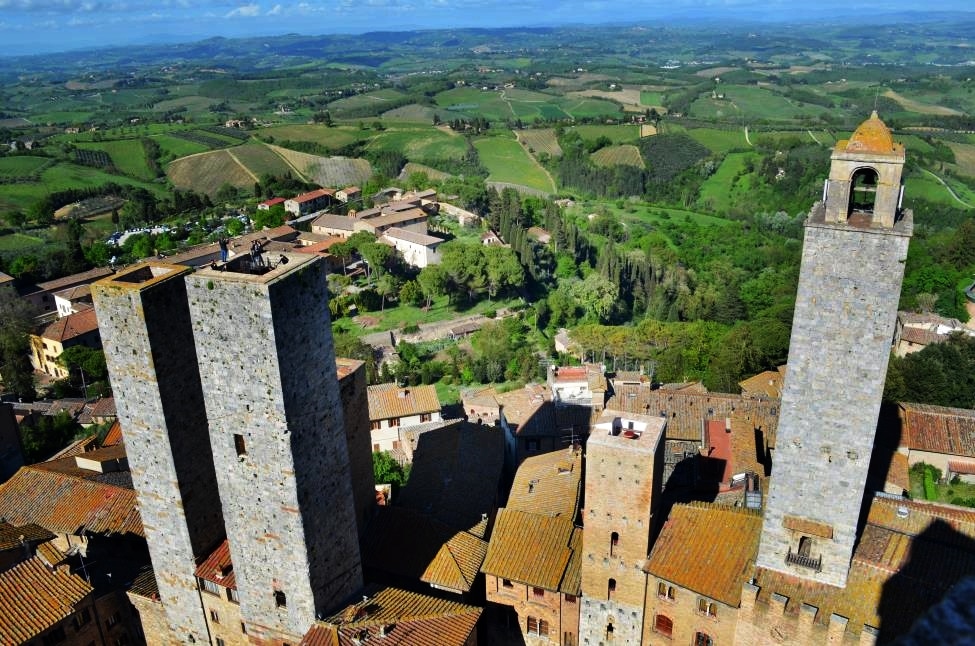 San Gimignano and Tuscany landscape