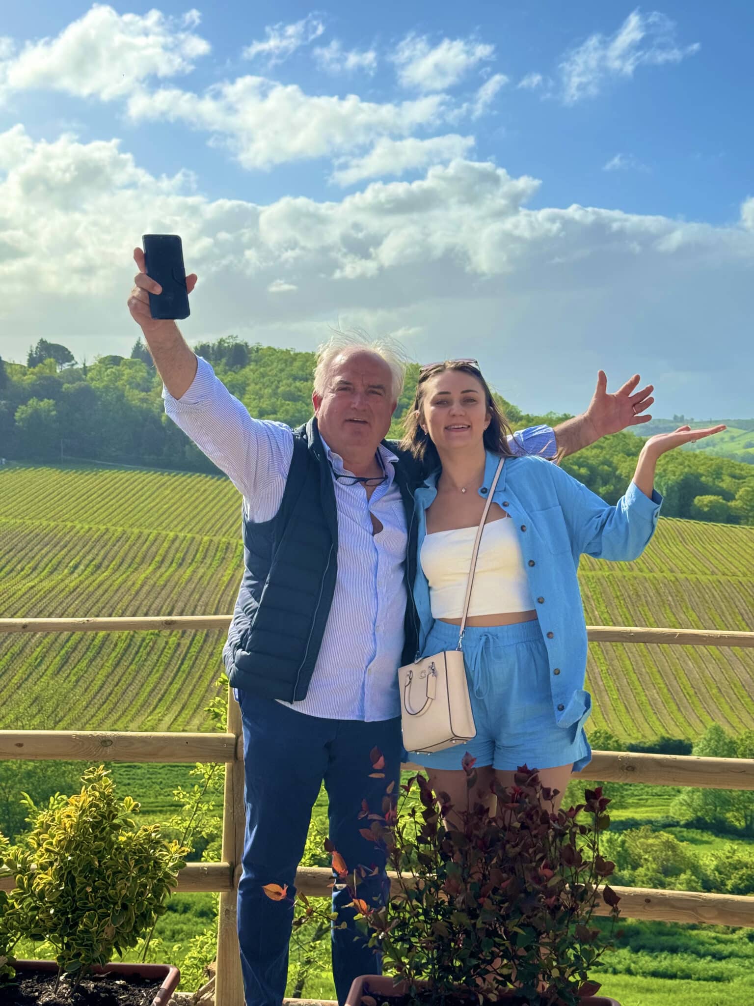 A glass of wine at Tenuta Torciano