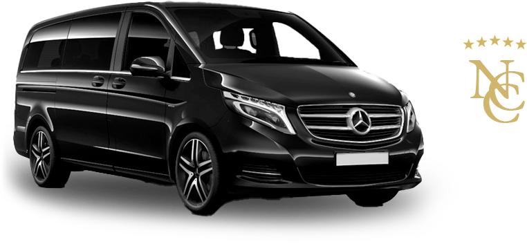 The private Mercedes shuttle van used for the transfer between the two estates
