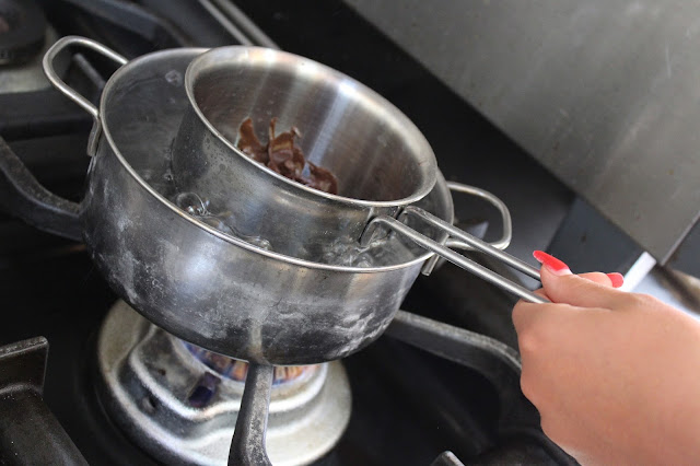 Mixing the cake batter