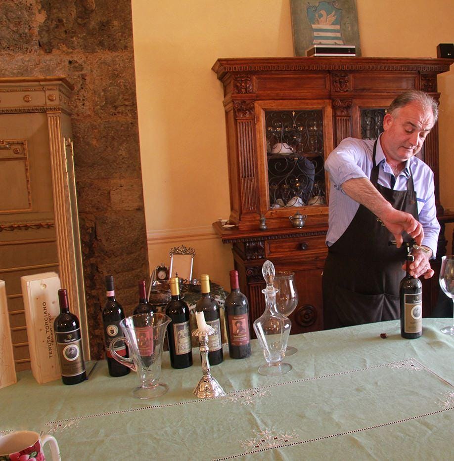 First step for opening a bottle of wine