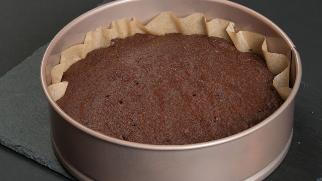 The finished chocolate cake