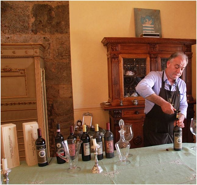 Second step for opening a bottle of wine